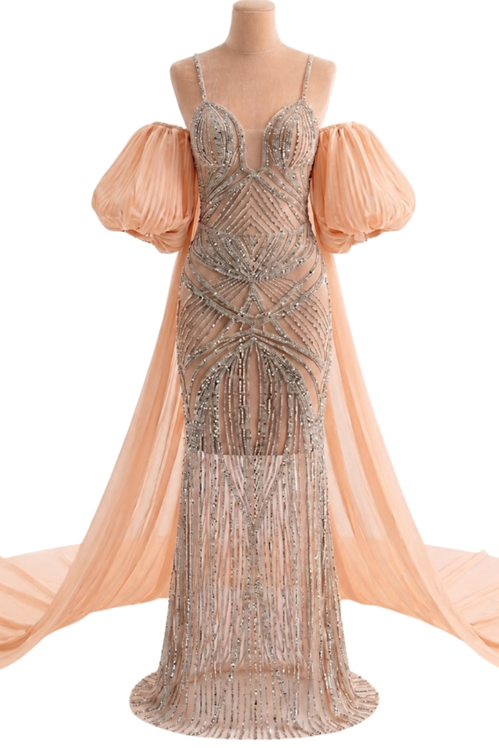 Rochia Aurora Celestă – Rochie de seară unicat, pe comandă