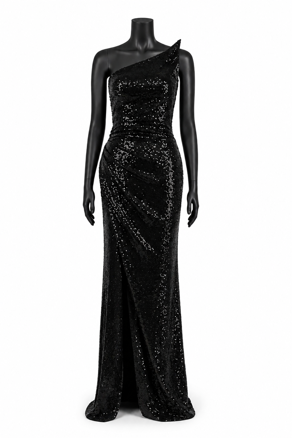 Obsidian Grace – Rochie de Seară din Paiete Negre