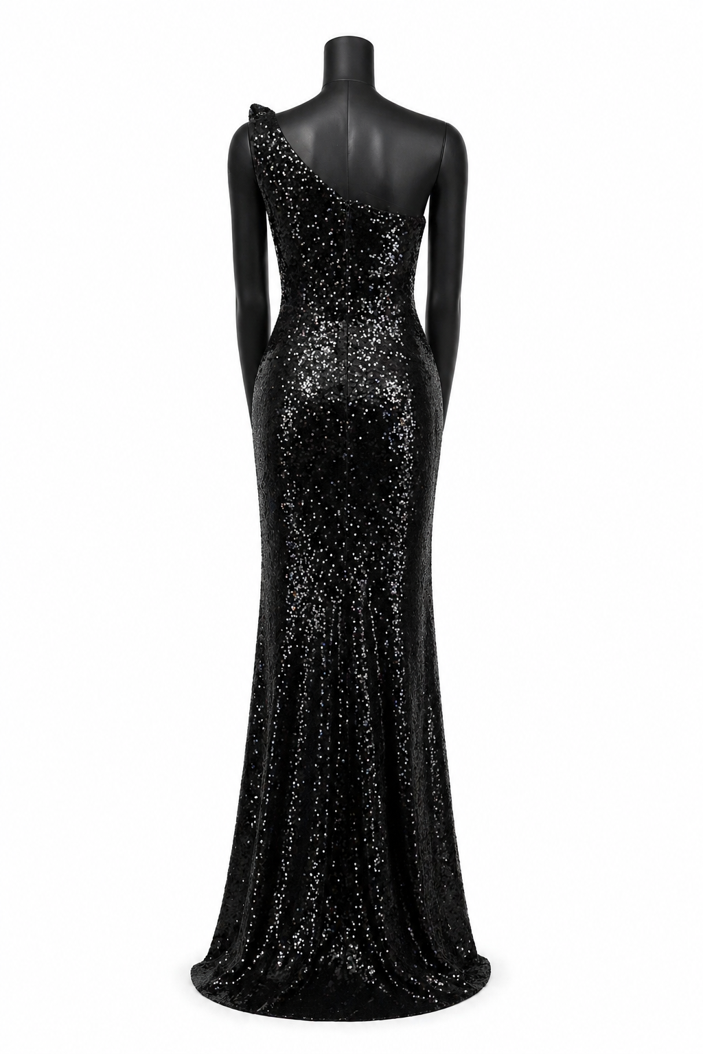 Obsidian Grace – Rochie de Seară din Paiete Negre